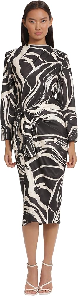 Donna Morgan Women's Long Sleeve Midi Wrap Dress