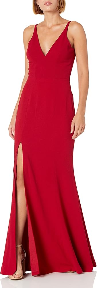 Iris Spaghetti Strap Plunging Long Dress