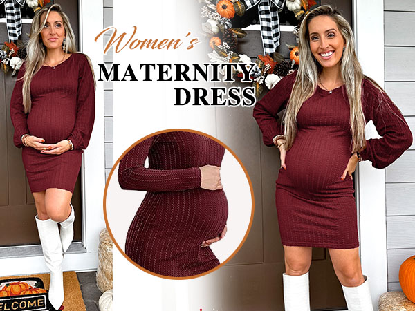 Women''s Casual Knit Dress Long Lantern Sleeve Fall Bodycon Dress