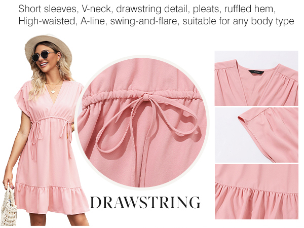 Drawstring Women Dress