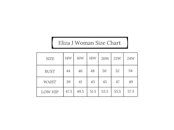 Eliza j woman size chart