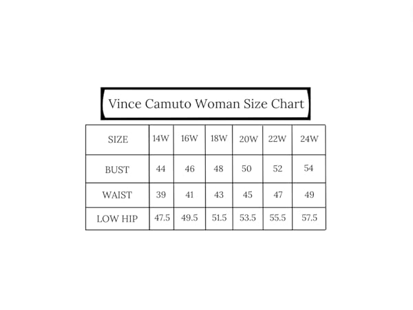 Vince Camuto Woman Size Chart