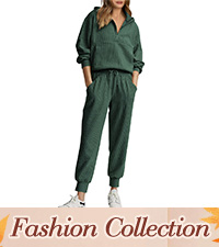 Womens 2 Piece Outfits Sweatsuit Sets Ribbed Knit Zip Up Hoodie and Long sweatpants Tracksuit Sets