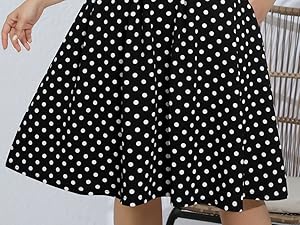 swing aline black dot dresses for women 