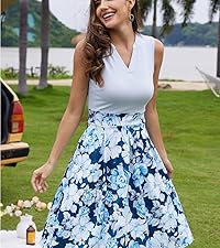 white and blue ｓｕｍｍｅｒ　ｄｒｅｓｓｅｓ　ｆｏｒ　ｗｏｍｅｎ　ｗｉｔｈ　ｐｏｃｋｅｔ