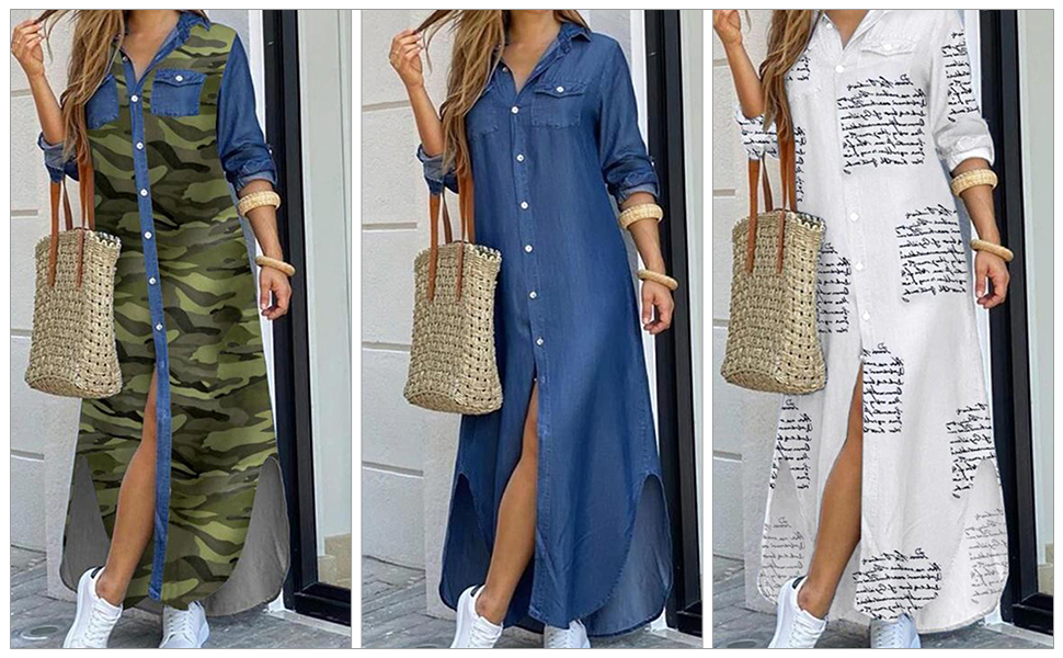 Summer Button Down Maxi Dress