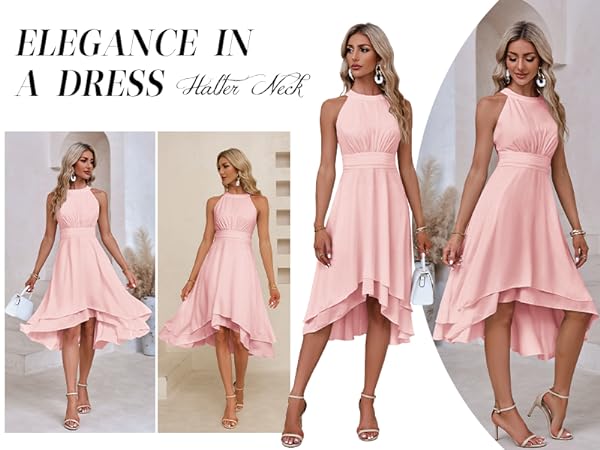 Fisoew Women''s Halter Neck Wedding Guest Dresses