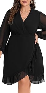 mesh sleeve dress black wrap drsss