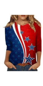 Red White And Blue Shirts For Women