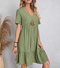 short v neck women dress