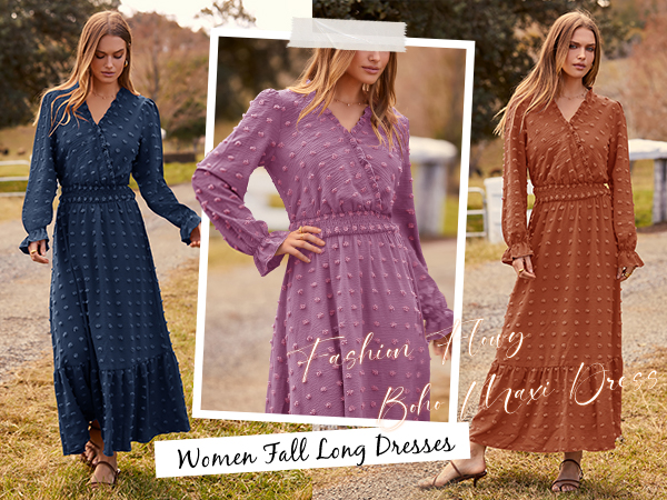 Baby shower guest dress Casual maxi dresses Swiss dot dress Beach dresses for women 2023 fall