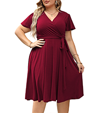 Nemidor Womens V-Neckline Stretchy Casual Midi Plus Size Bridesmaid Dress