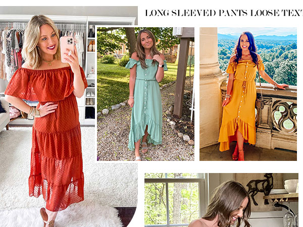 summer dresses wedding guest dresses for women off the shoulder dresses for women ruffle maxi dress