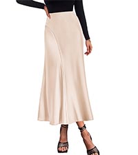 satin skirt for women elegant midi party skirt silky cocktail skirts for women wedding guest skirt