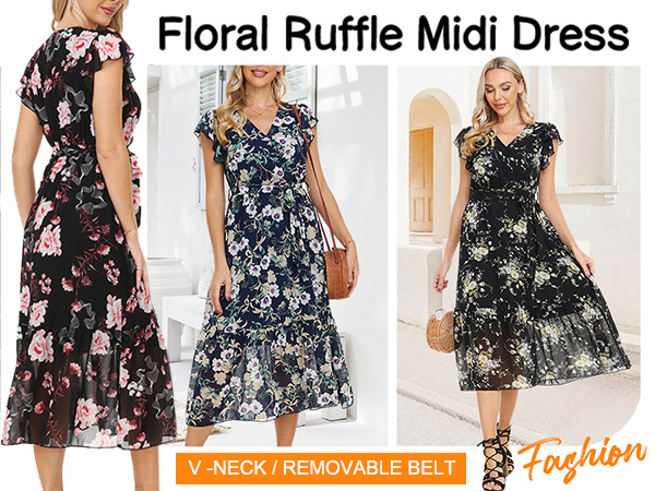 floral summer casual dresses