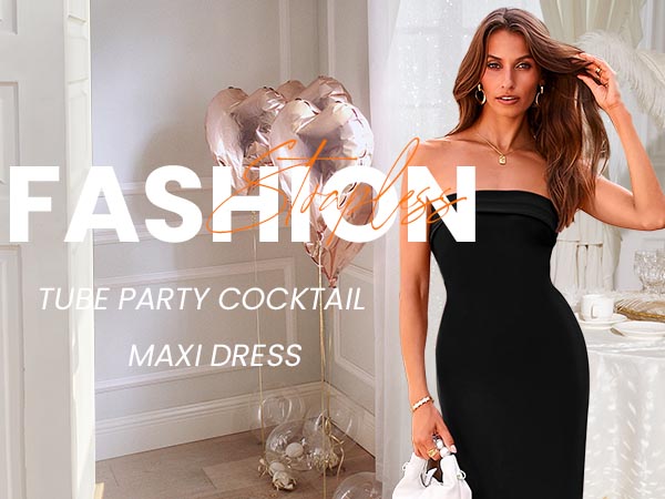 women''s formal dresses maxi dress bodycon dresses for women tube strapless summer cocktail dresses