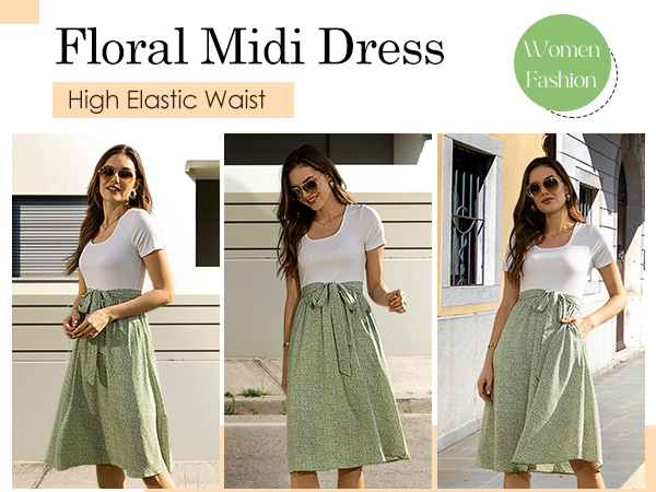 short sleeve midi dresses for women