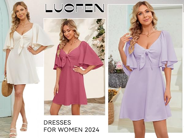 Women''S Casual Dresses Mini Dresses for Women Wedding Guest Dresses