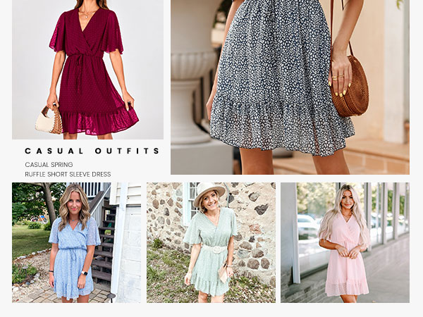 womens dresses summer dresses spring dress short sleeve dress sun dresses for women casual floral