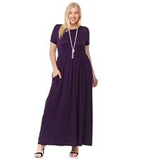 MAXI SWING SEXY DRESS PLUS SIZE CASUAL CLASSIC POCKETS EMPIRE WAIST