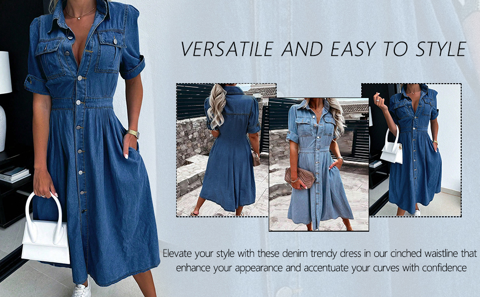 Elevate your style with these denim trendy dress that accentuate your curves.