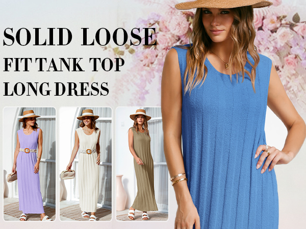 summer sleeveless midi dress for women