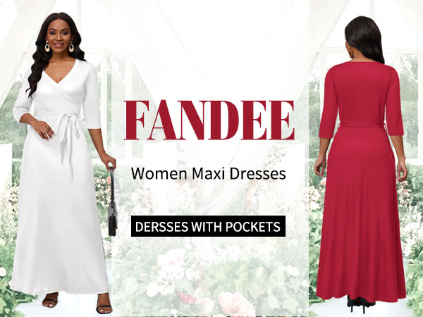 FANDEE White Pink Red Maxi Dress 2024 Display