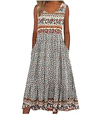 ZOCAVIA Women&#39;s Boho Floral Printed Maxi Dress 2024 Summer Casual