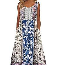 ZOCAVIA Women''s Boho Floral Printed Maxi Dress 2024 Summer Casual