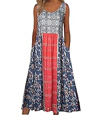 ZOCAVIA Women''s Boho Floral Printed Maxi Dress 2024 Summer Casual