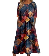 ZOCAVIA Women''s Boho Floral Midi Dress Summer Casual Ethnic Style Short Sleeve Retro Sundresses 