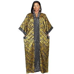 Rhinestone african style bubu dress for woman