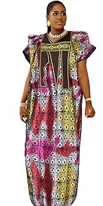 African Style Red Bubu Dress for Woman