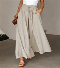 Elastic Wide Leg Pants