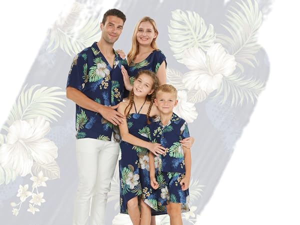 Pineapple Garden Navy - Family Matching