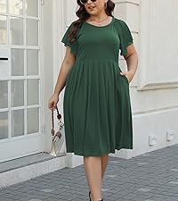 plus size green casual dress