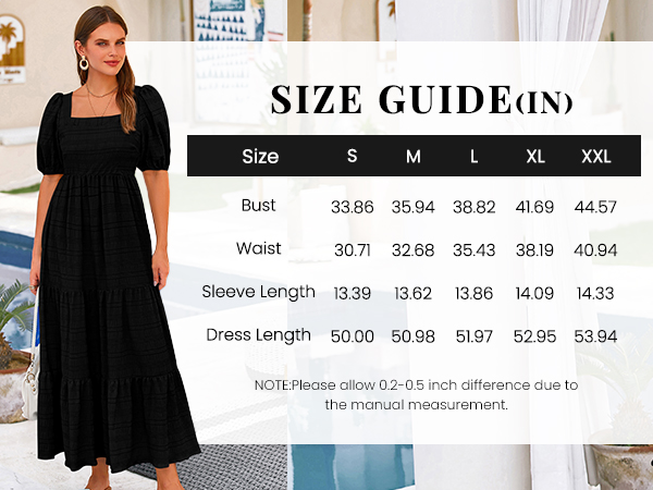 casual bohemian dress for women sqaure neck short sleeve plain dress for women