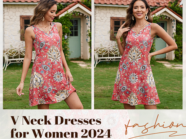 v neck dresses for women