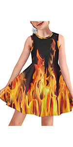 girls fire swing flare dress