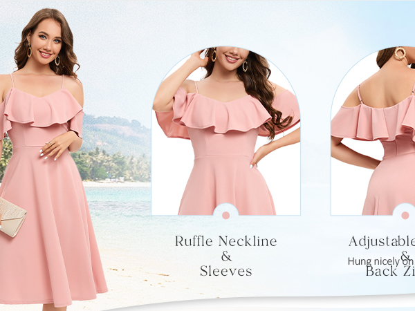 Ruffle NECKLINE VINTAGE DRESS