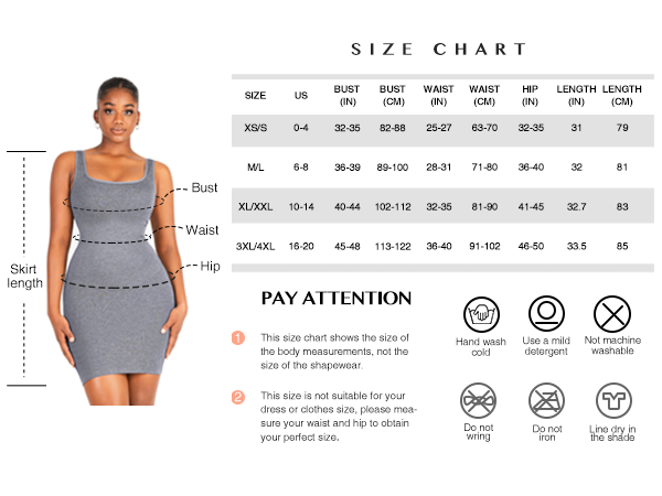 FeelinGirl Bodycon Dress for Women Summer Slip Shaper Dress