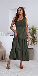 One shoulder Maxi Dress