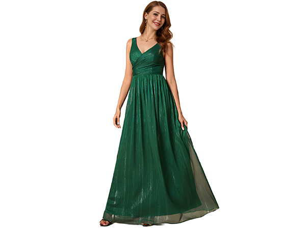 Women''s Plus Size V Neck A Line Curvy Maxi Cocktail Dresses 