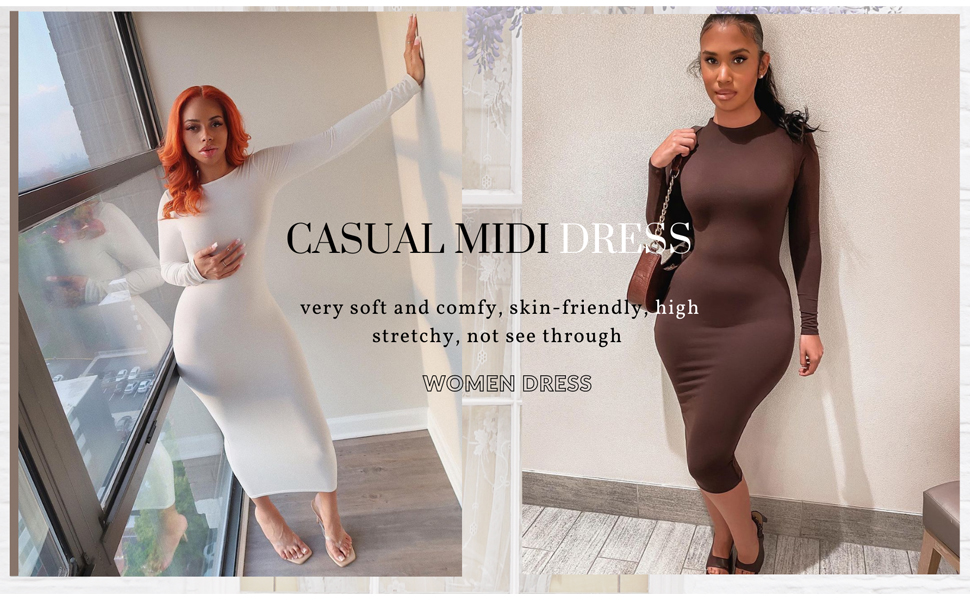 long sleeve bodycon dress for women