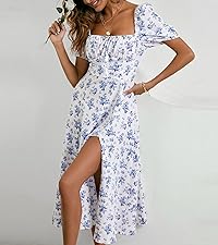 square neck summer dress