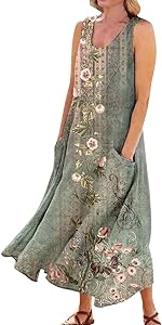 Vintage Printed Maxi Dress