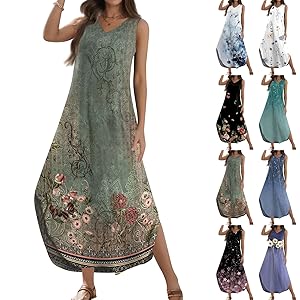 Women''s Fashion Dresses Bohemian Beach Dress - Printed on Black Background