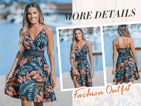 navy blue tropical mini dress