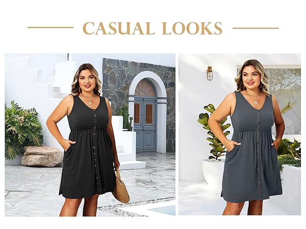 Plus Size Dress with Pockets