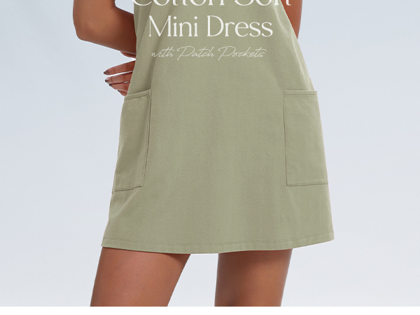 Cotton Soft Mini Dress (with Patch Pockets)